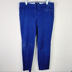 J.CREW Cafe Capri Chino Pants Navy Polka Size 0